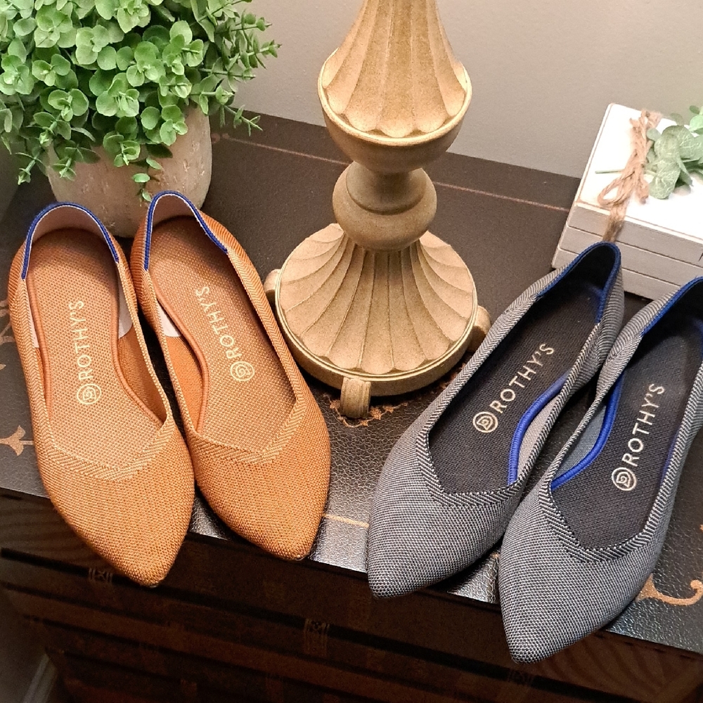 Rothy's Bundle Of Women's Flats in Camel and Gray